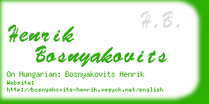 henrik bosnyakovits business card